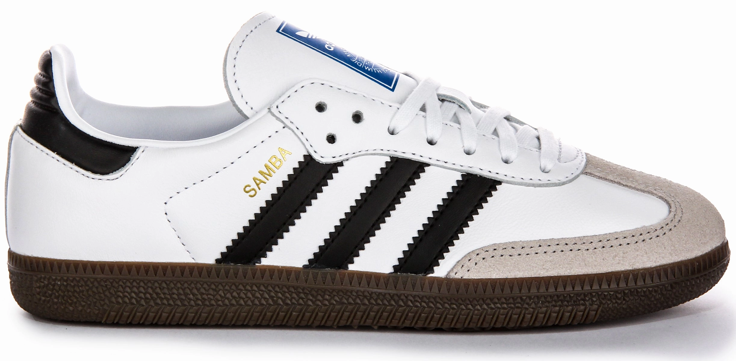 Comfortable Footbed Adidas Samba OG J In White Black For Youth