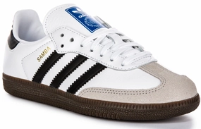 hill running shoes Adidas Samba OG J In White Black For Youth