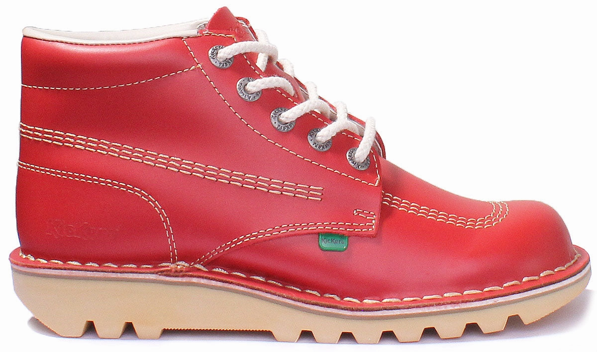 Comfortable Material Kickers Kick Hi M In Red in Adults UK