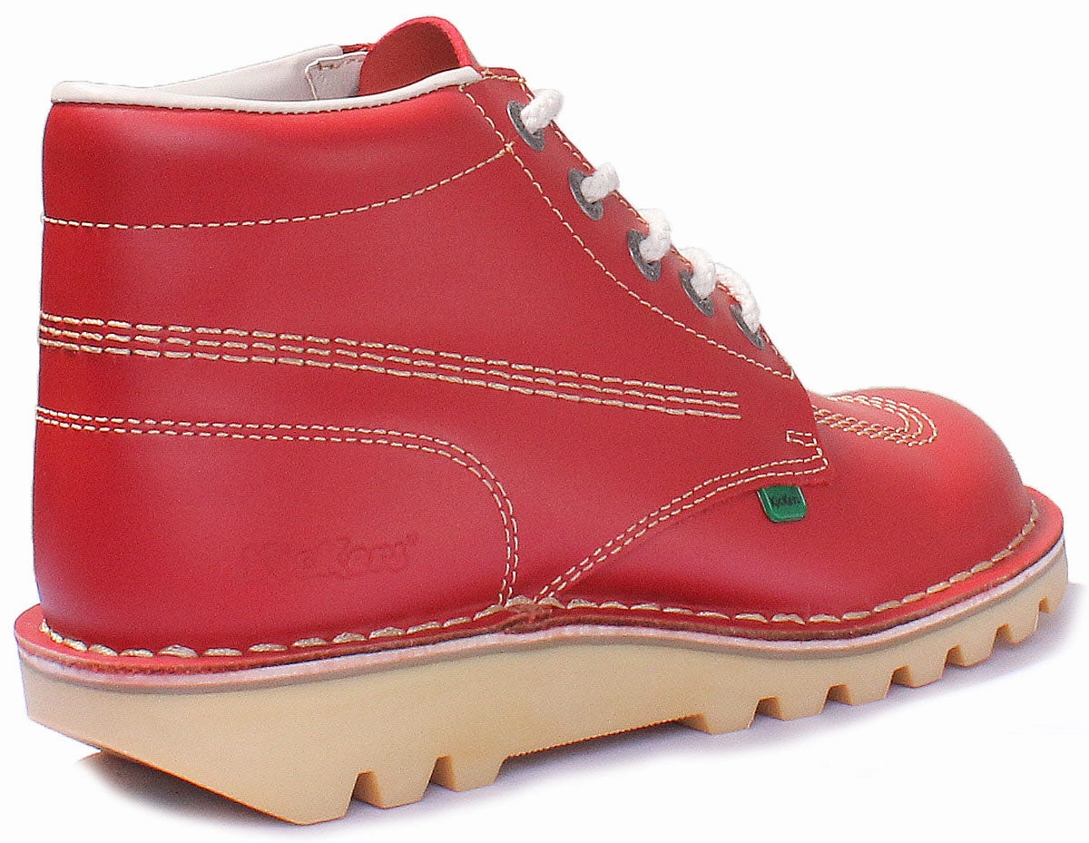 Comfortable Material Kickers Kick Hi M In Red in Adults UK