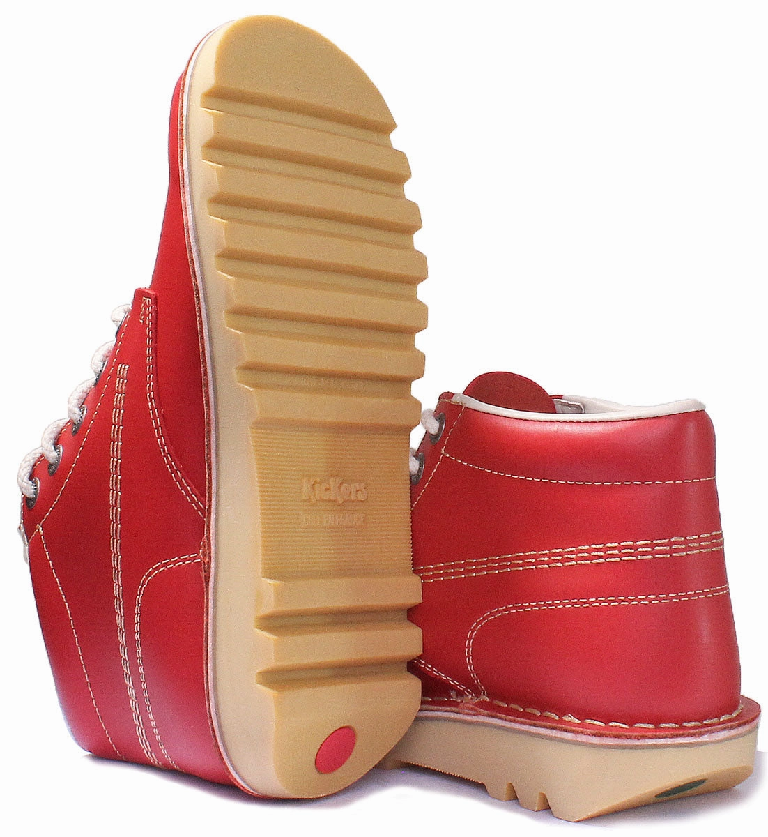Comfortable Material Kickers Kick Hi M In Red in Adults UK