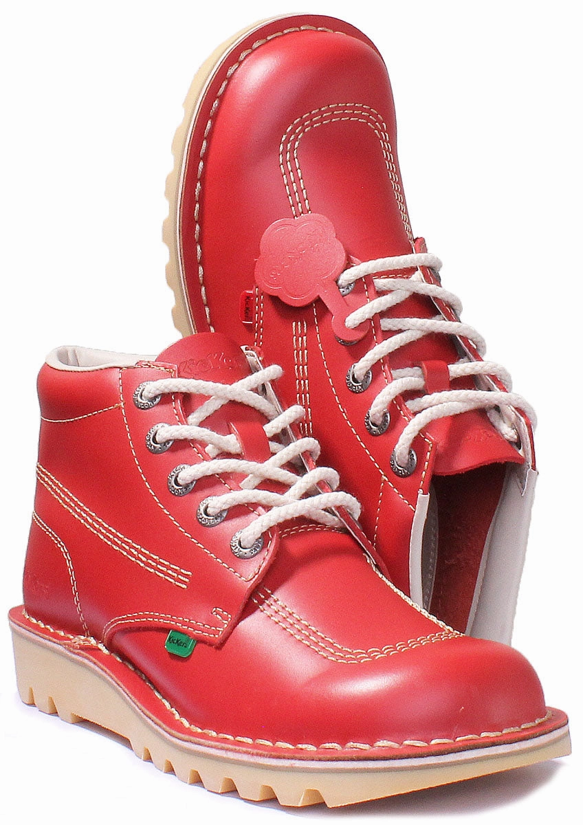 Comfortable Material Kickers Kick Hi M In Red in Adults UK