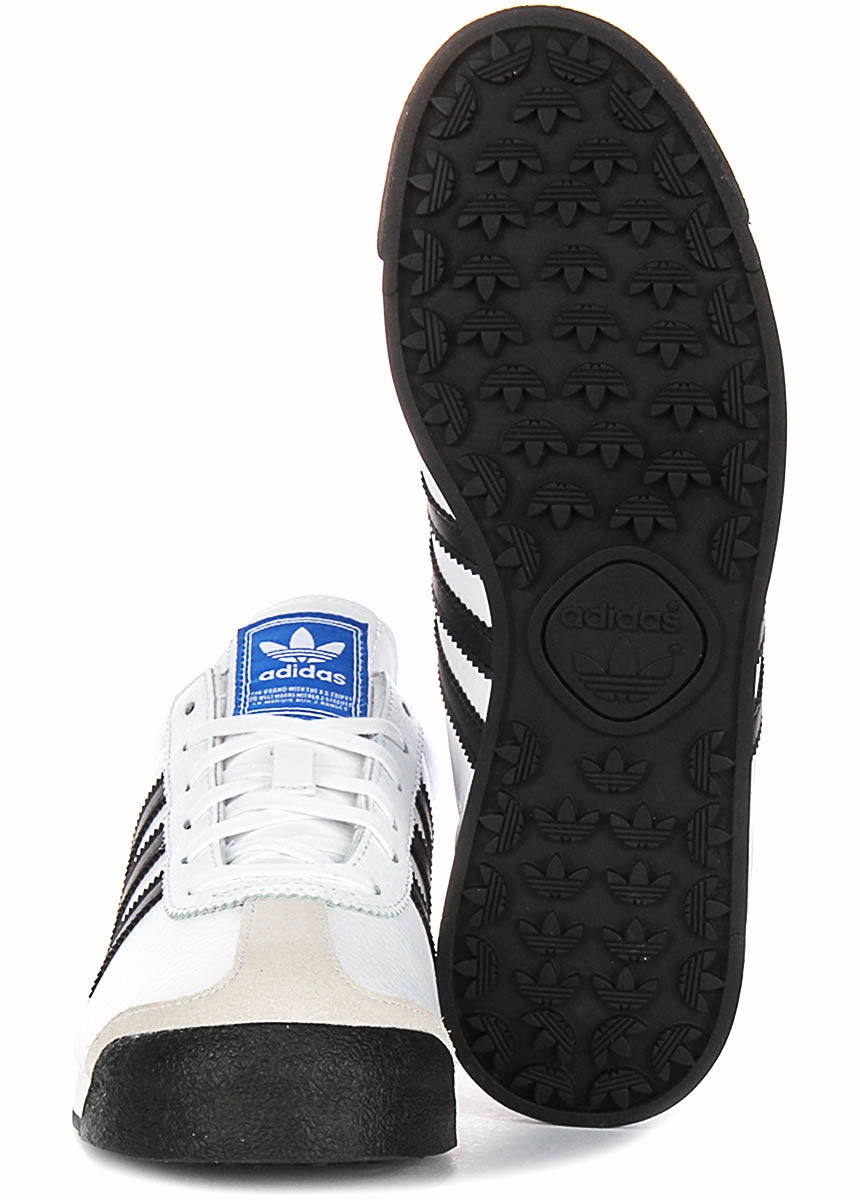 Comfortable Straps Design Adidas Samoa In White Black For Youth