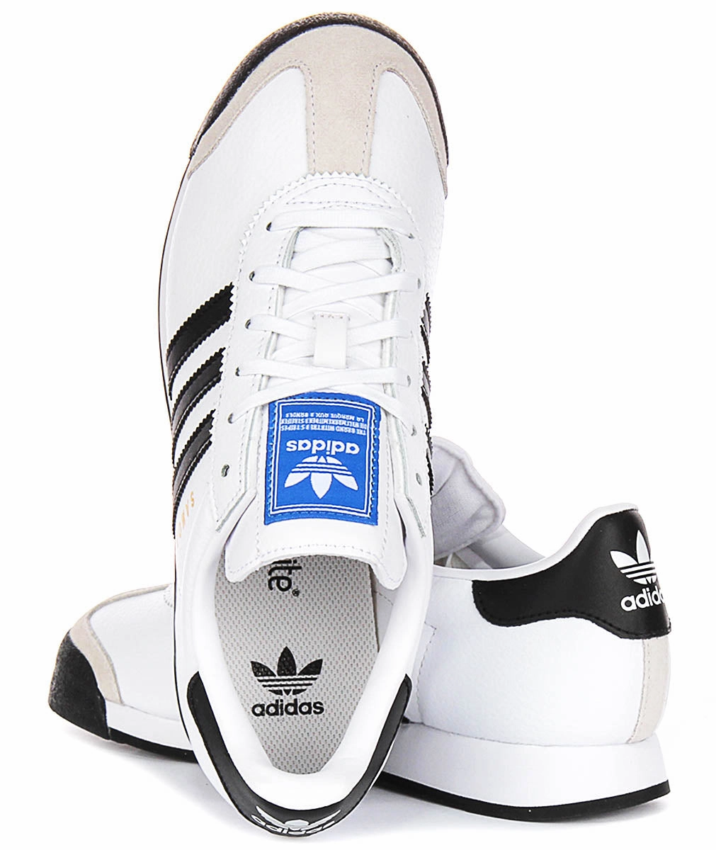 Comfortable Straps Design Adidas Samoa In White Black For Youth