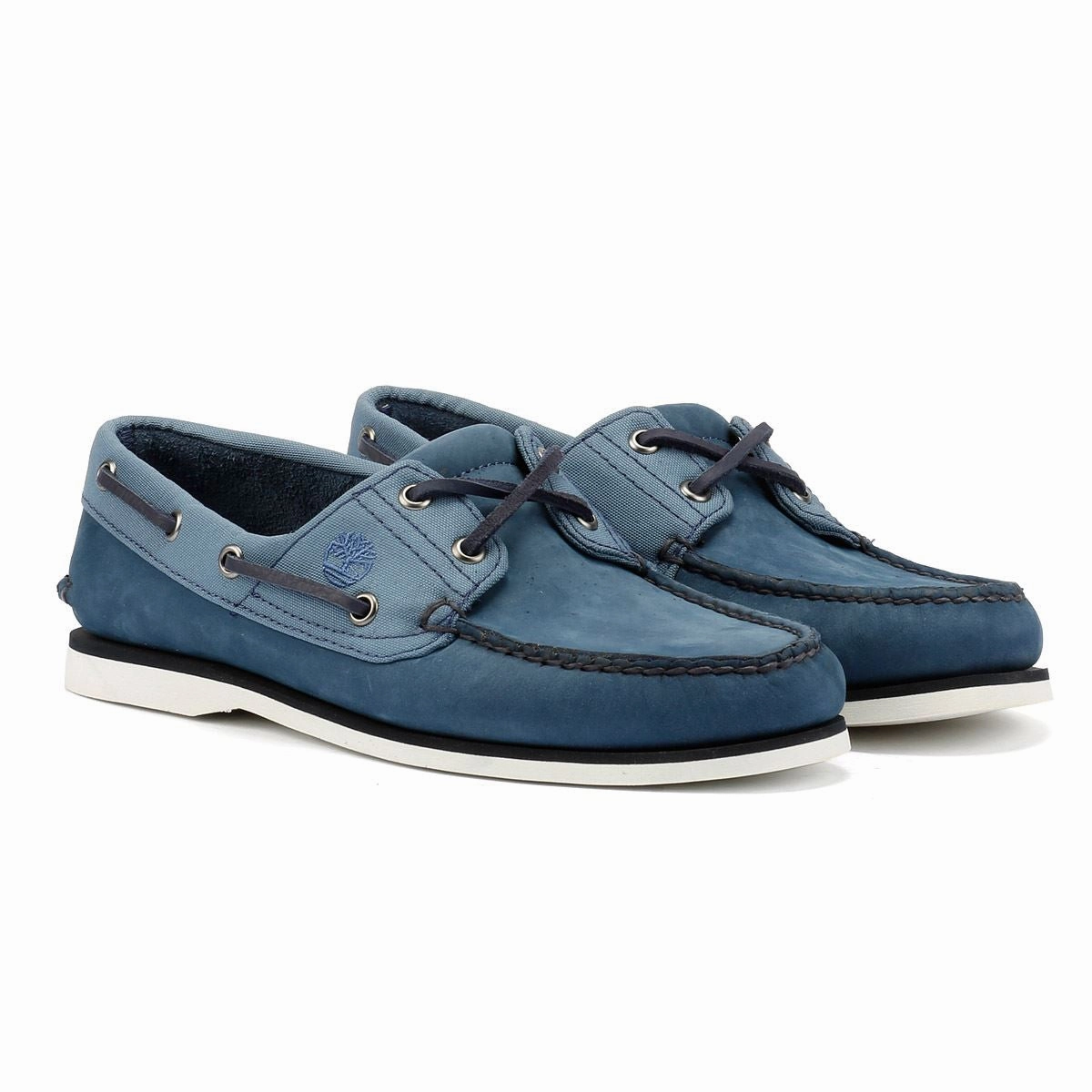 Comfy Glide Timberland Classic 2 Eye Leather Men's Dark Blue Boat Shoes