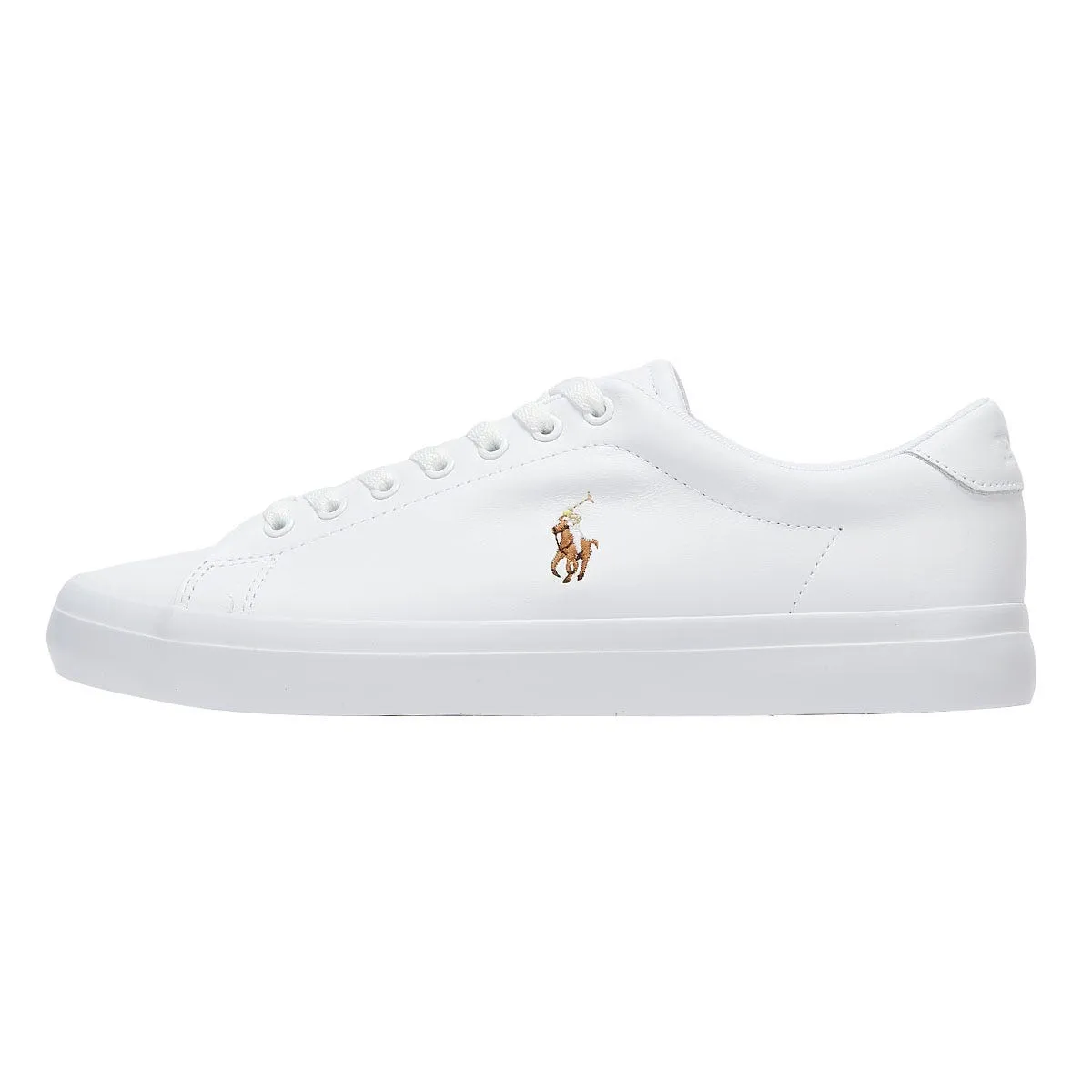 Compression Fit Ralph Lauren Longwood Leather White Trainers