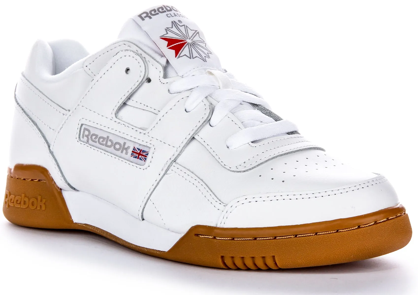 Reebok Workout Plus In White Gum Sweat Proof Minimal Layers