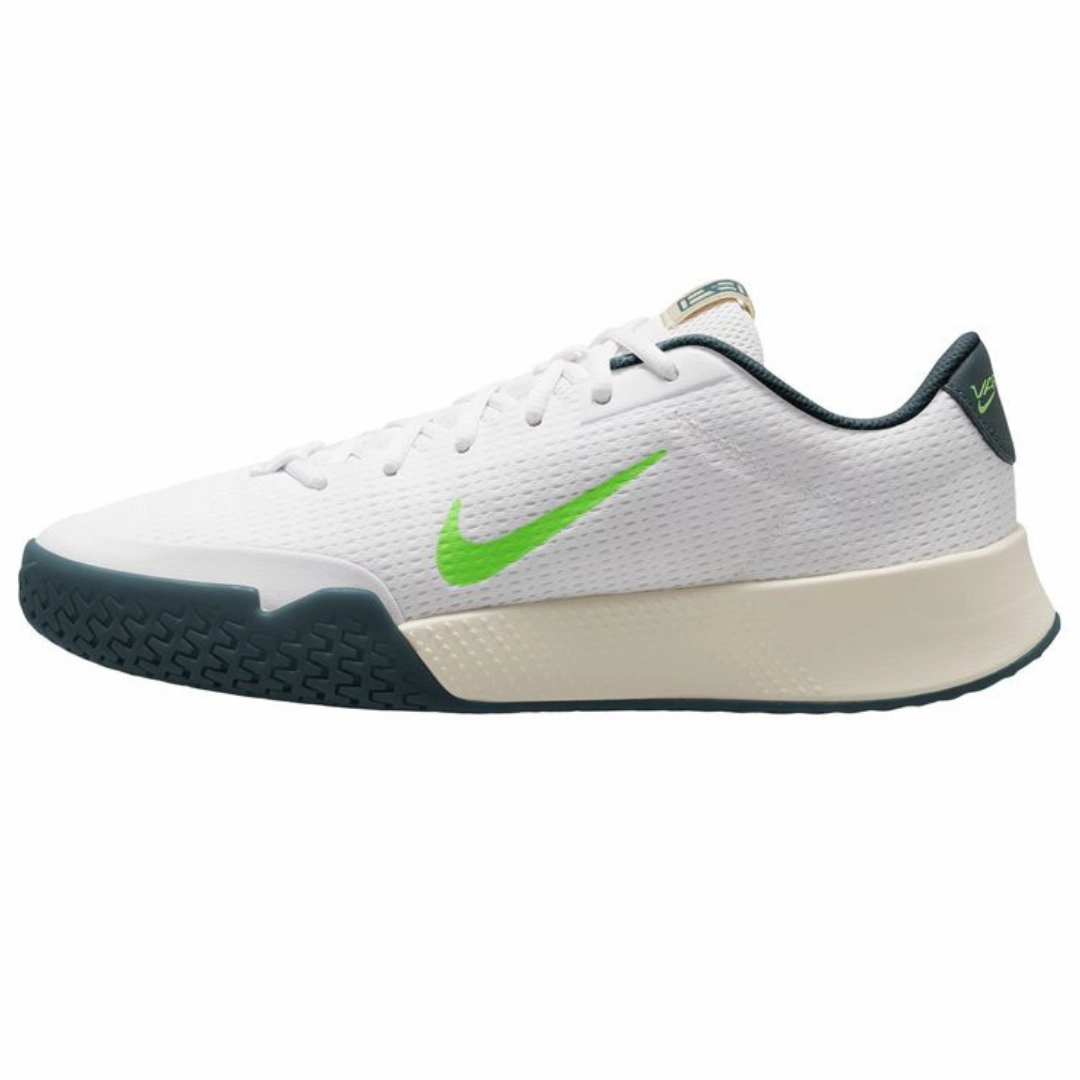 Controlled Fit Nike Court Vapor Lite 2 White Green Strike - Deep Jungle Men's Hard Court Tennis Shoes