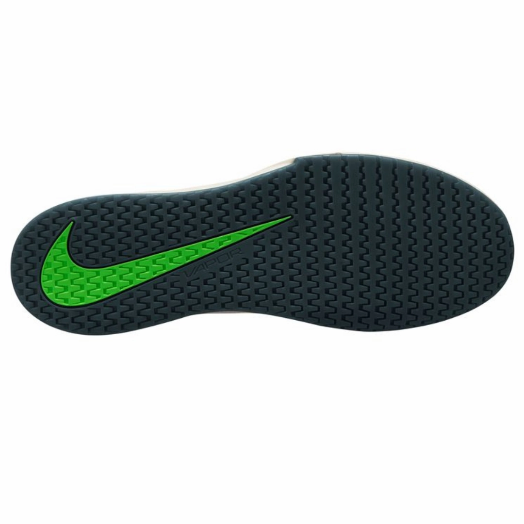 Controlled Fit Nike Court Vapor Lite 2 White Green Strike - Deep Jungle Men's Hard Court Tennis Shoes