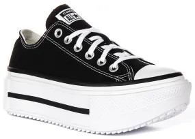 Pure Motion Anatomical design supports natural foot alignment Converse All Star Lift Double Stack A15490C In Black White