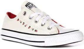 Converse All Star Low A14933C In White Strawberry Tough Build