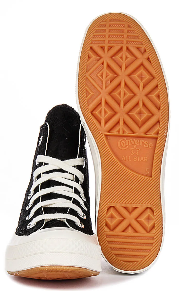 Converse Chuck 70s High A13665C In Black Floral Texture Ultimate Traction