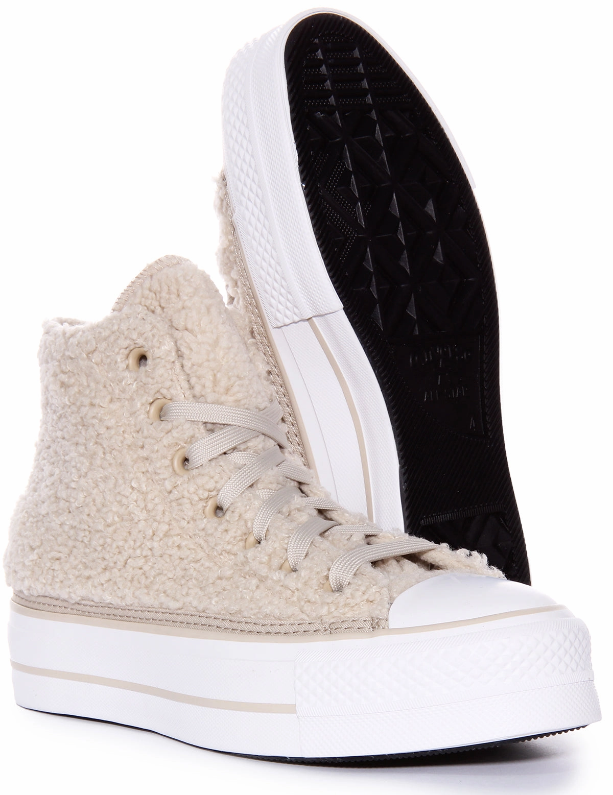 Converse A05509C Chuck Taylor Platform Sherpa In Beige For Women Daily Essential Fit