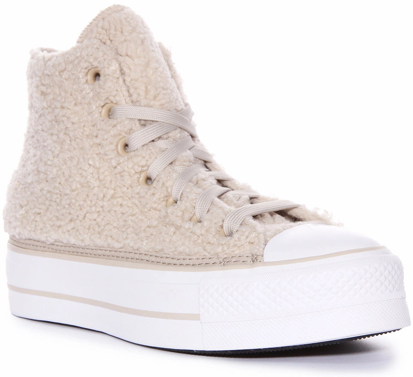 Converse A05509C Chuck Taylor Platform Sherpa In Beige For Women Pattern Play Flexible Comfort