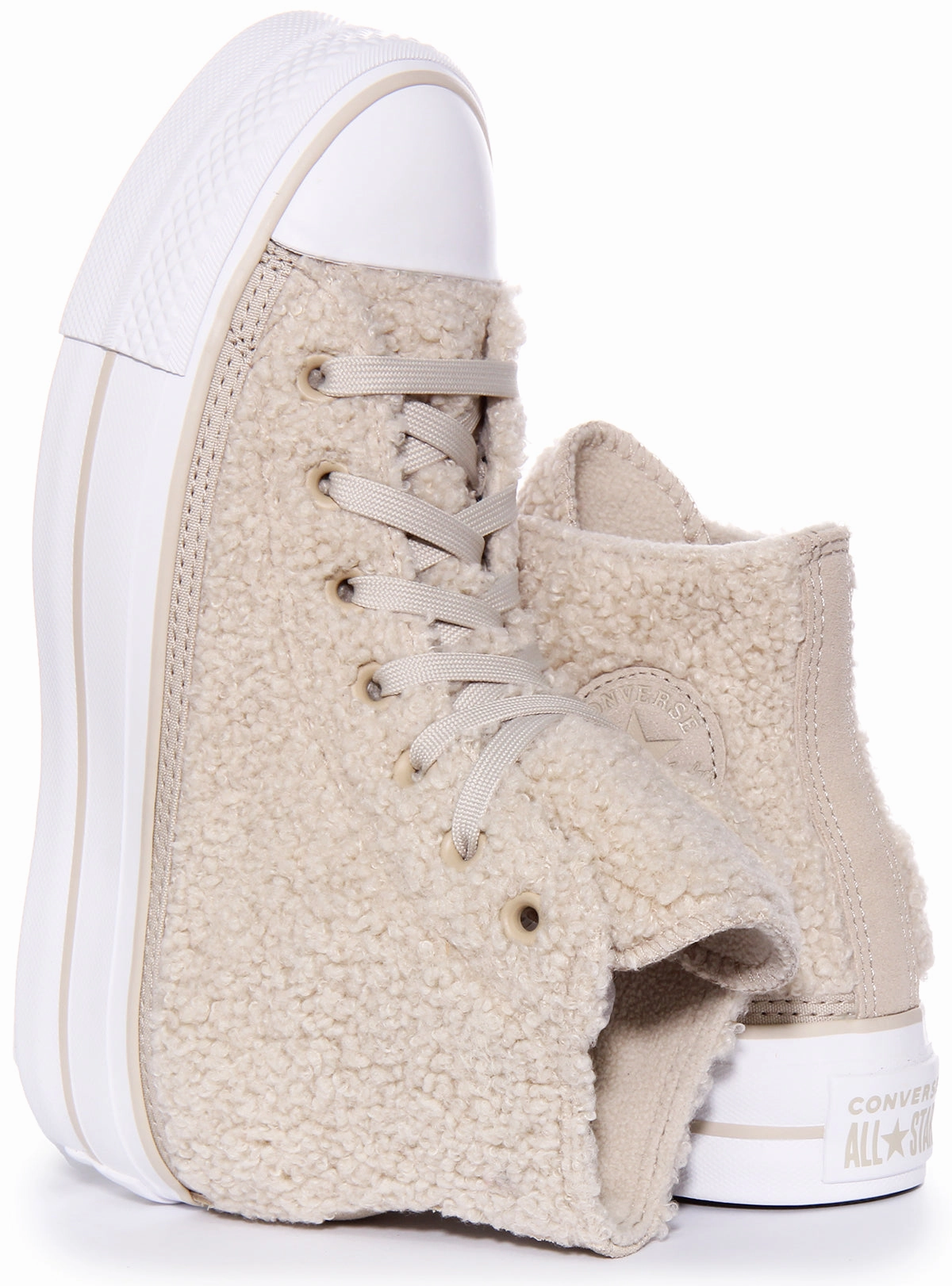 Converse A05509C Chuck Taylor Platform Sherpa In Beige For Women Daily Essential Fit