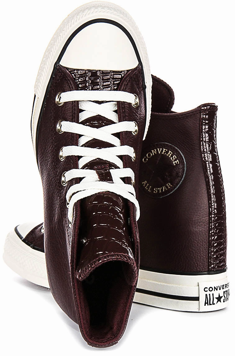 Converse All Star A12349C Wedge In Burgundy Leather Pure Sprint