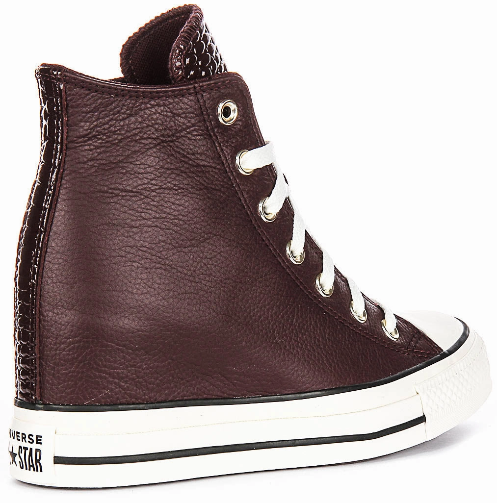 Converse All Star A12349C Wedge In Burgundy Leather Pure Sprint