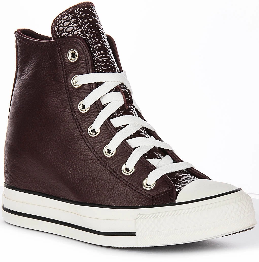 Neutral Colors Converse All Star A12349C Wedge In Burgundy Leather