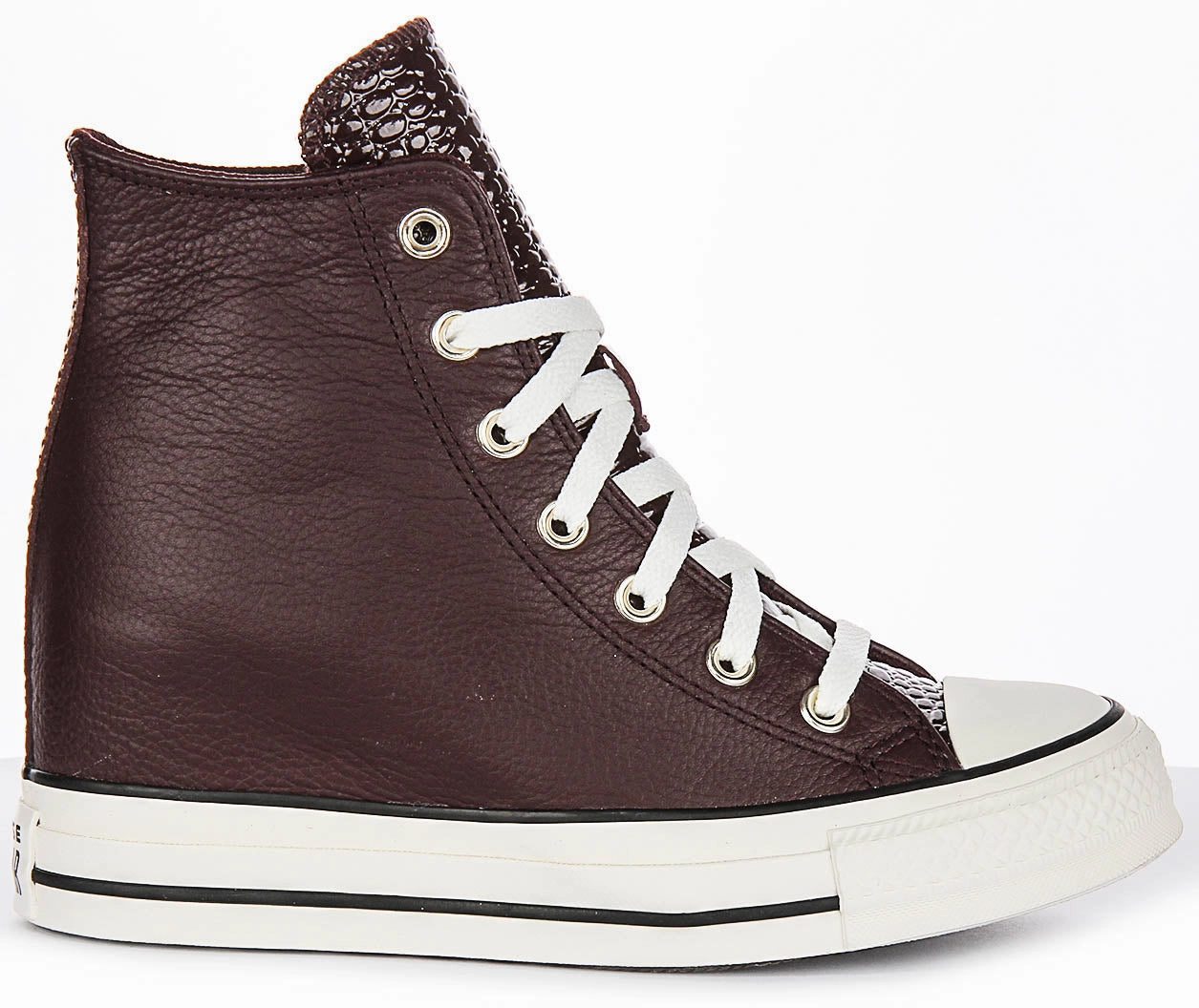 Converse All Star A12349C Wedge In Burgundy Leather Pure Sprint