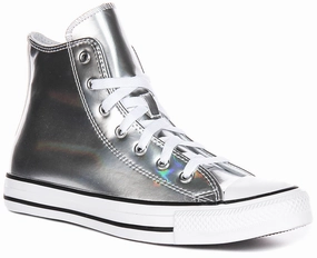 Converse All Star Hi Top A12604C In Silver White For Junior Smart Casual