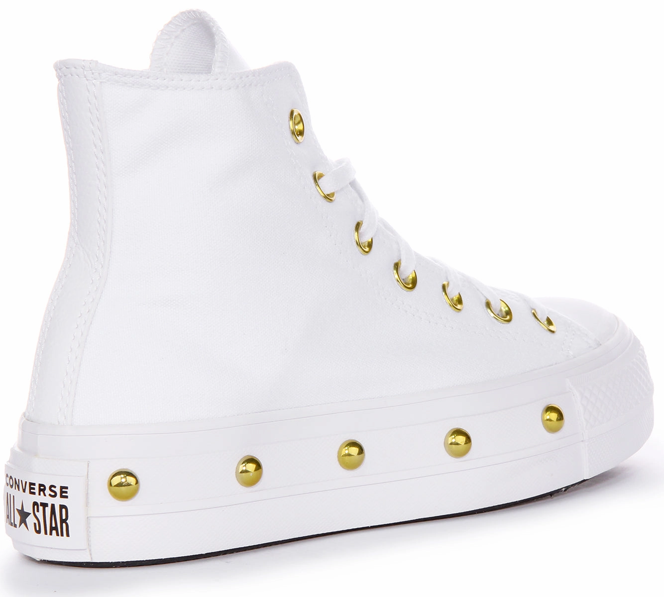 Converse All Star Lift A06787C In White Gold Studds Premium Craft