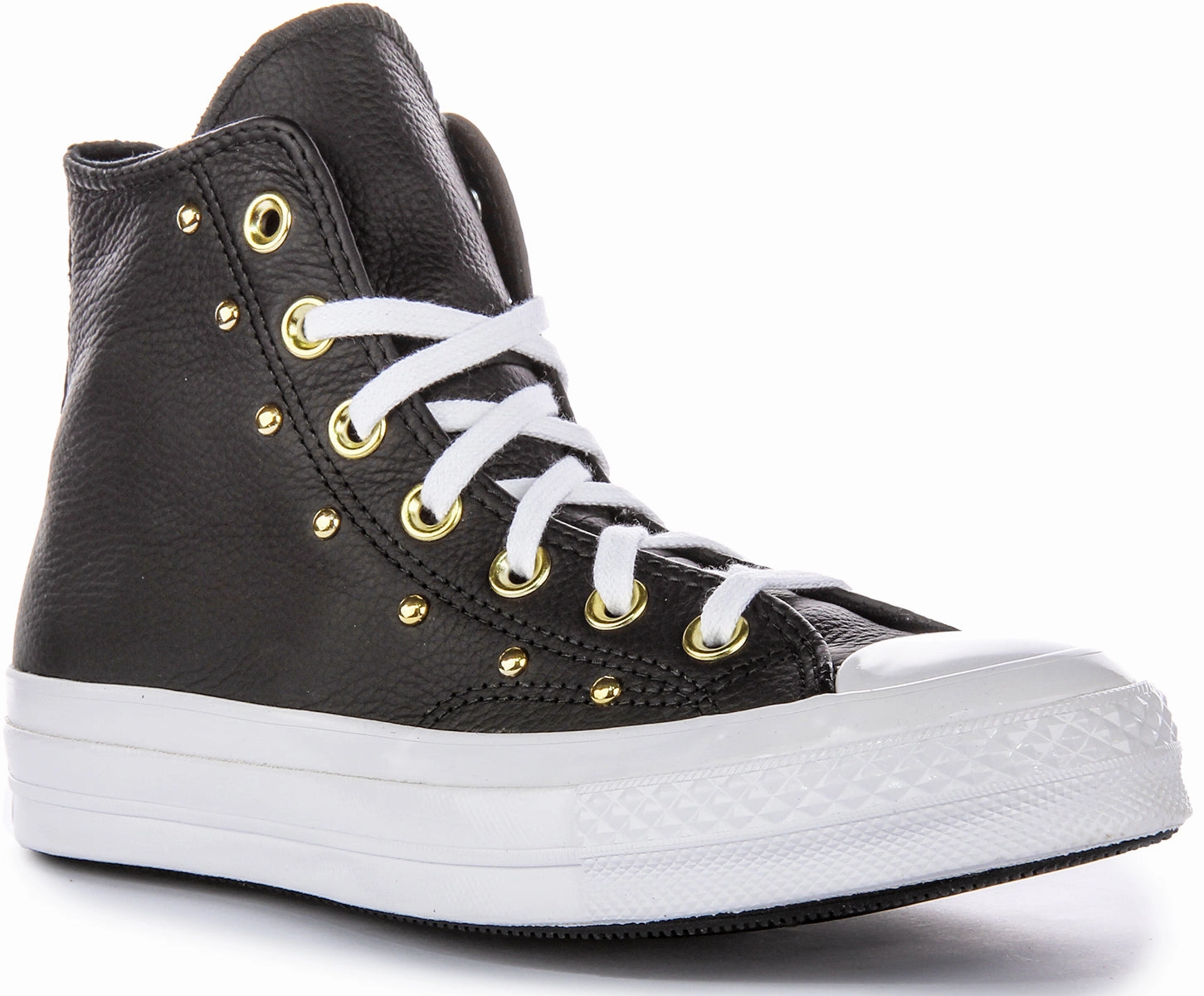 Converse All Star Lift A06809C In Black Gold Leather Day Glow High Top