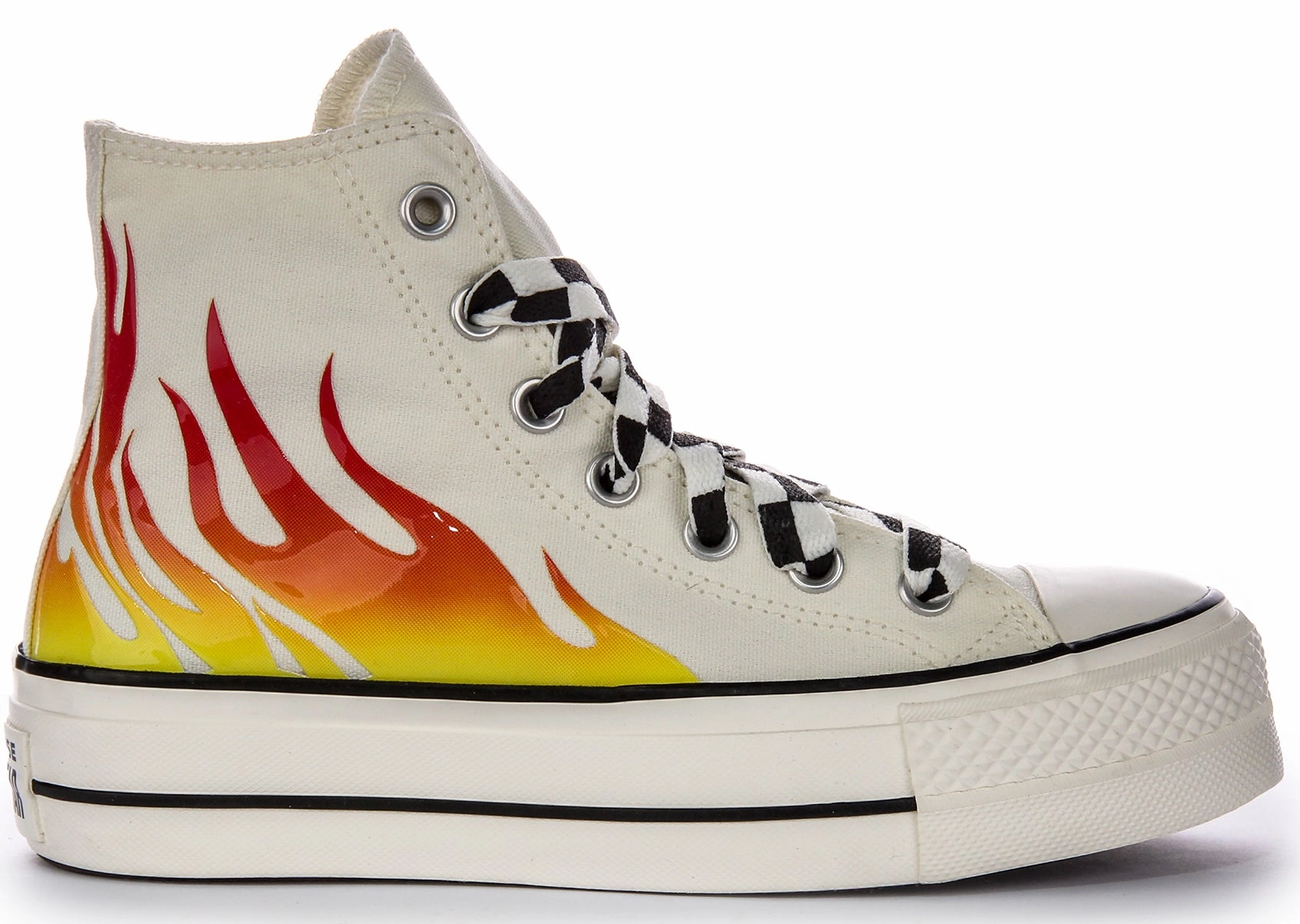 Converse All Star Lift A07892C In White Red Flame Bold Path