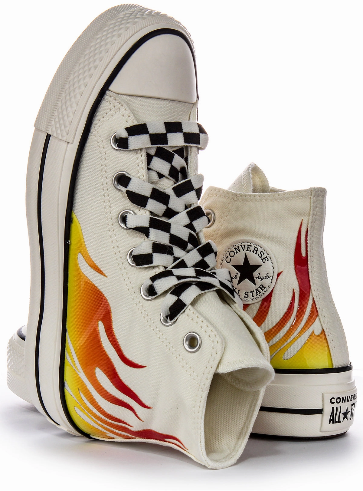Converse All Star Lift A07892C In White Red Flame Bold Path