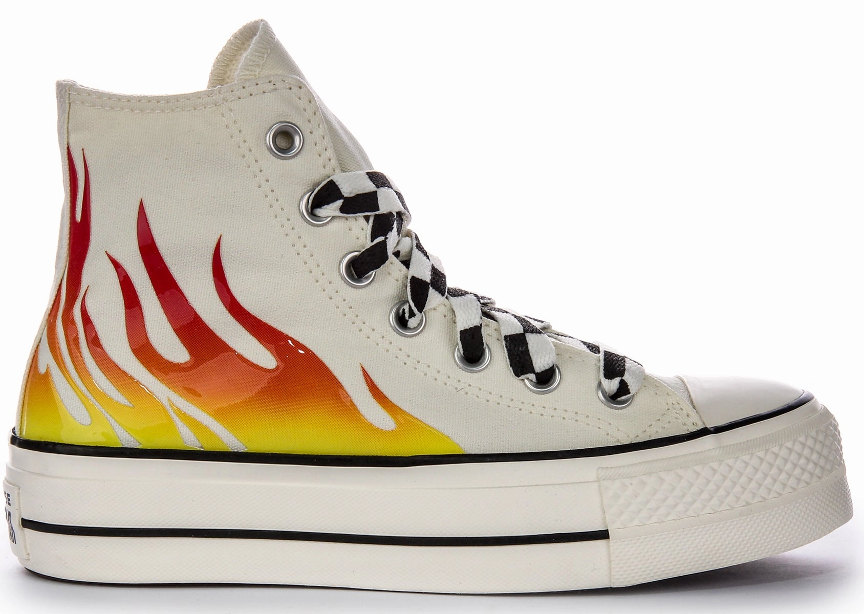 Converse All Star Lift A07892C In White Red Flame Bold Path