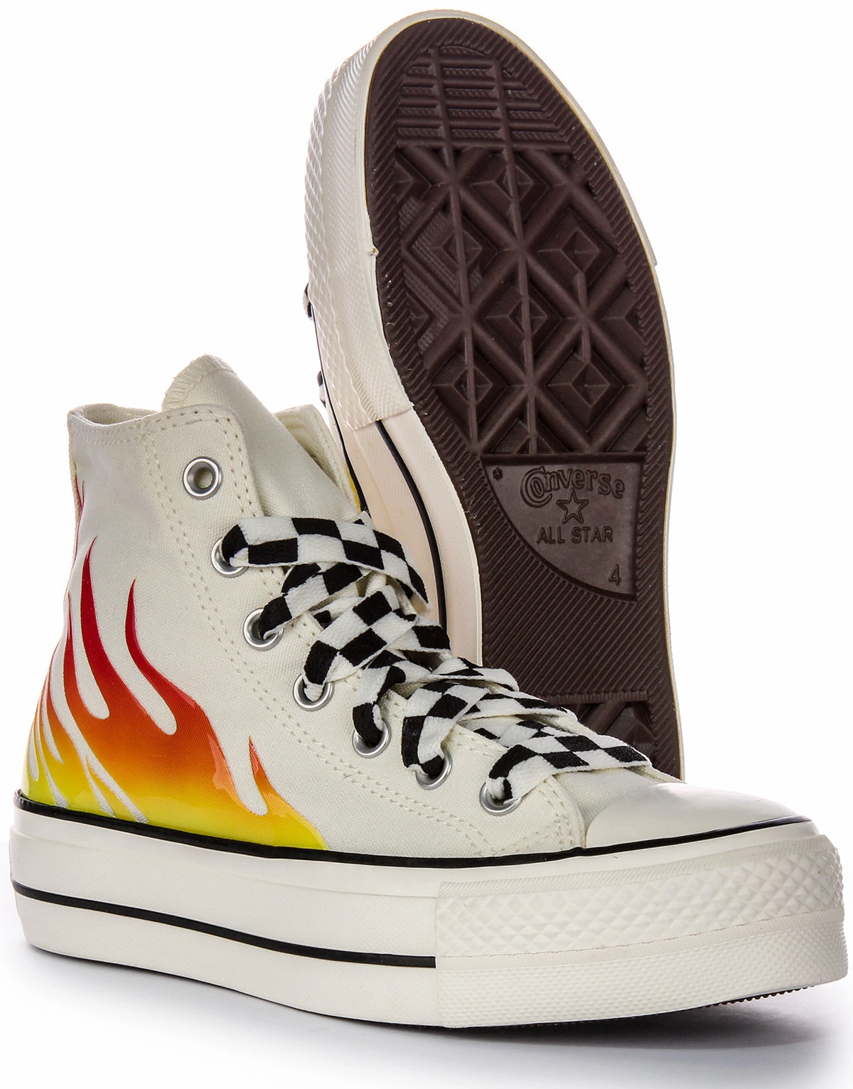 Converse All Star Lift A07892C In White Red Flame Bold Path