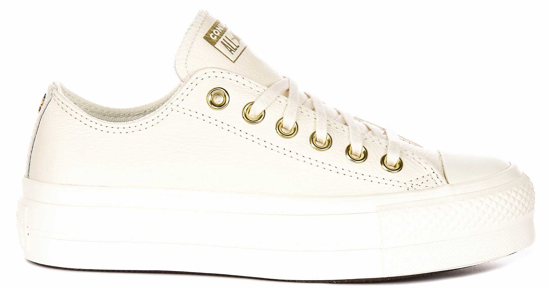 Converse All Star Lift A12765C In Cream Leather Trendy Step