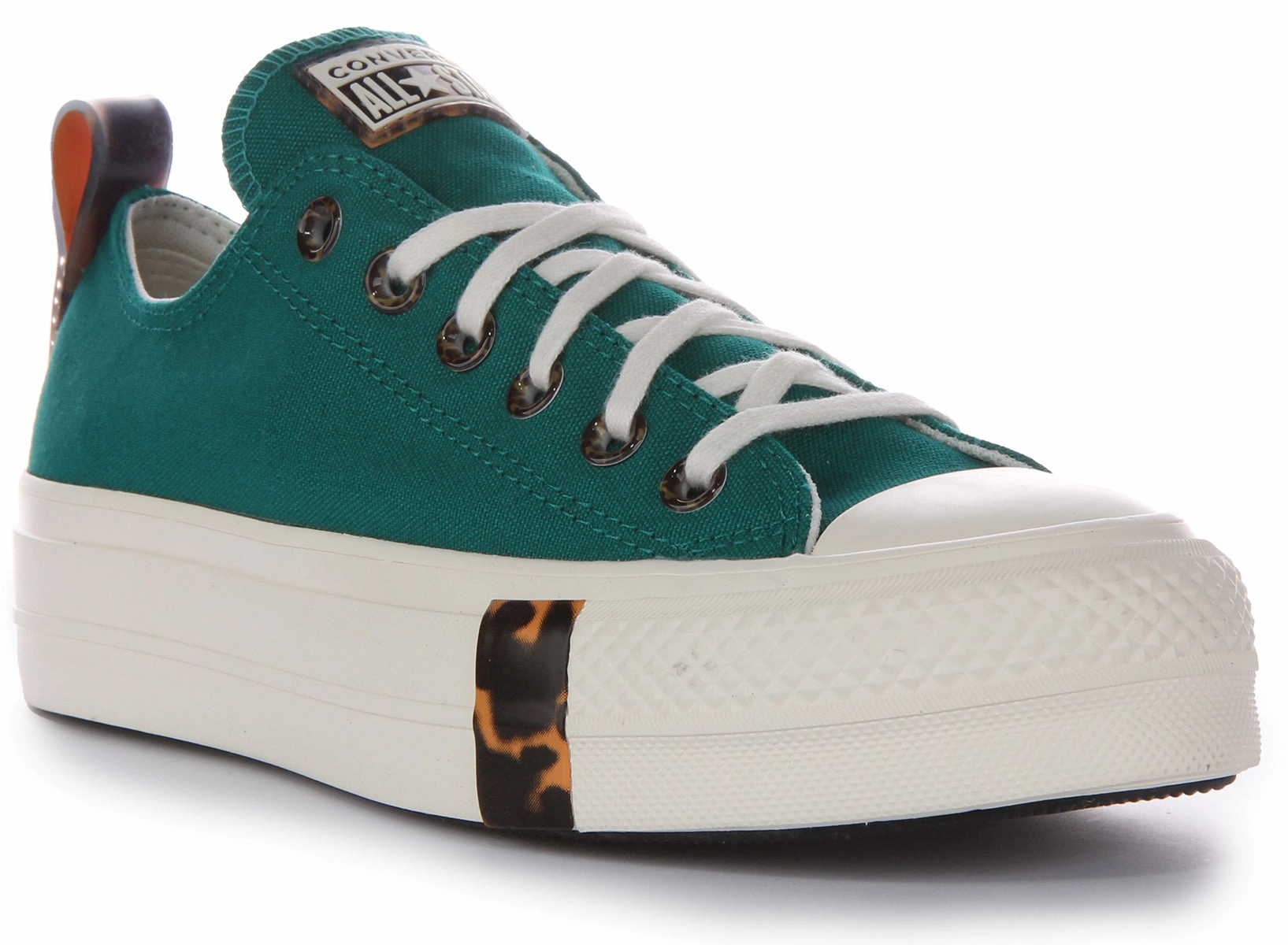 Office Casual Converse All Star Lift Platform Tortoise A05288C In Teal