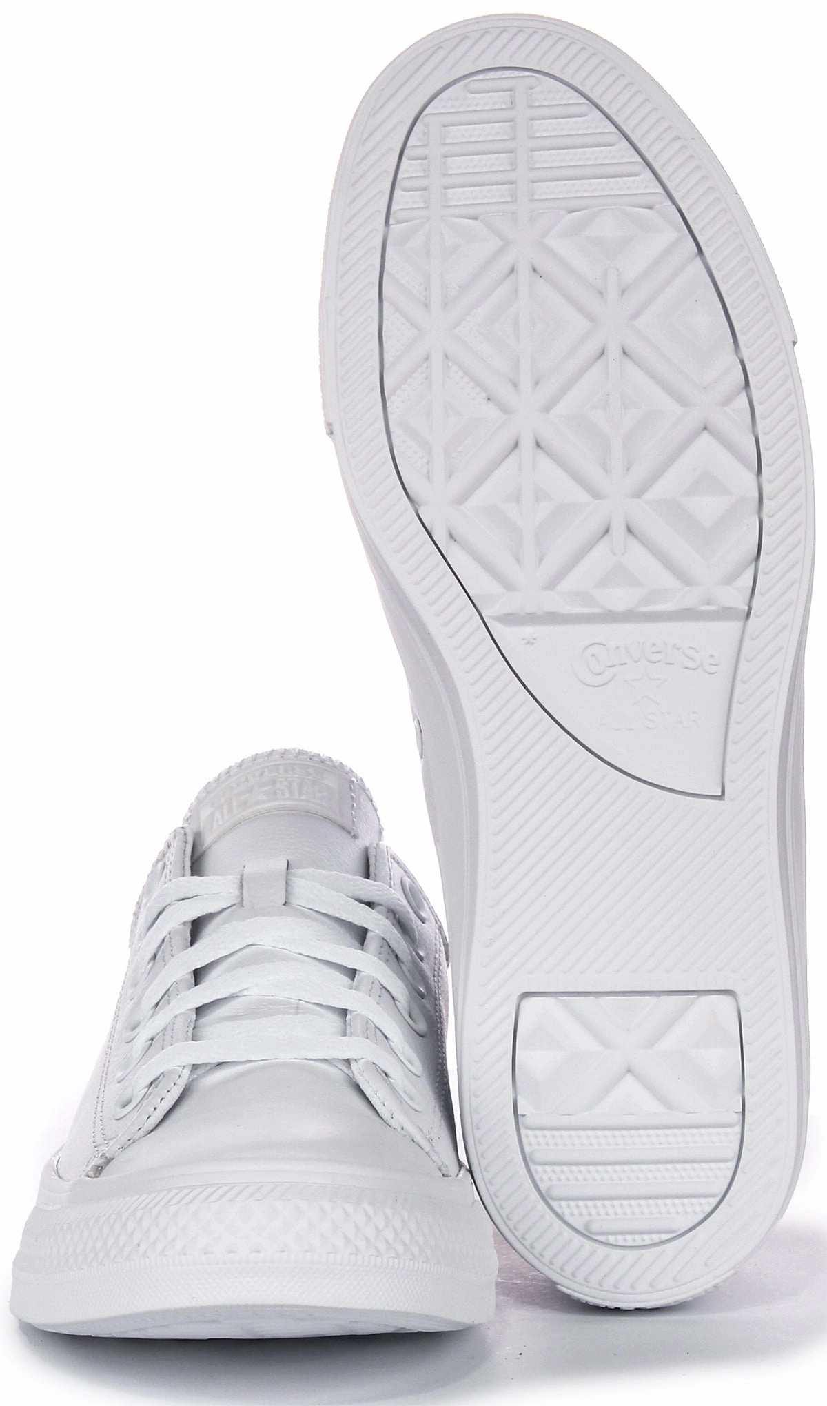 Converse All Star Low 136823C In White Leather Flexible Step-On Comfort