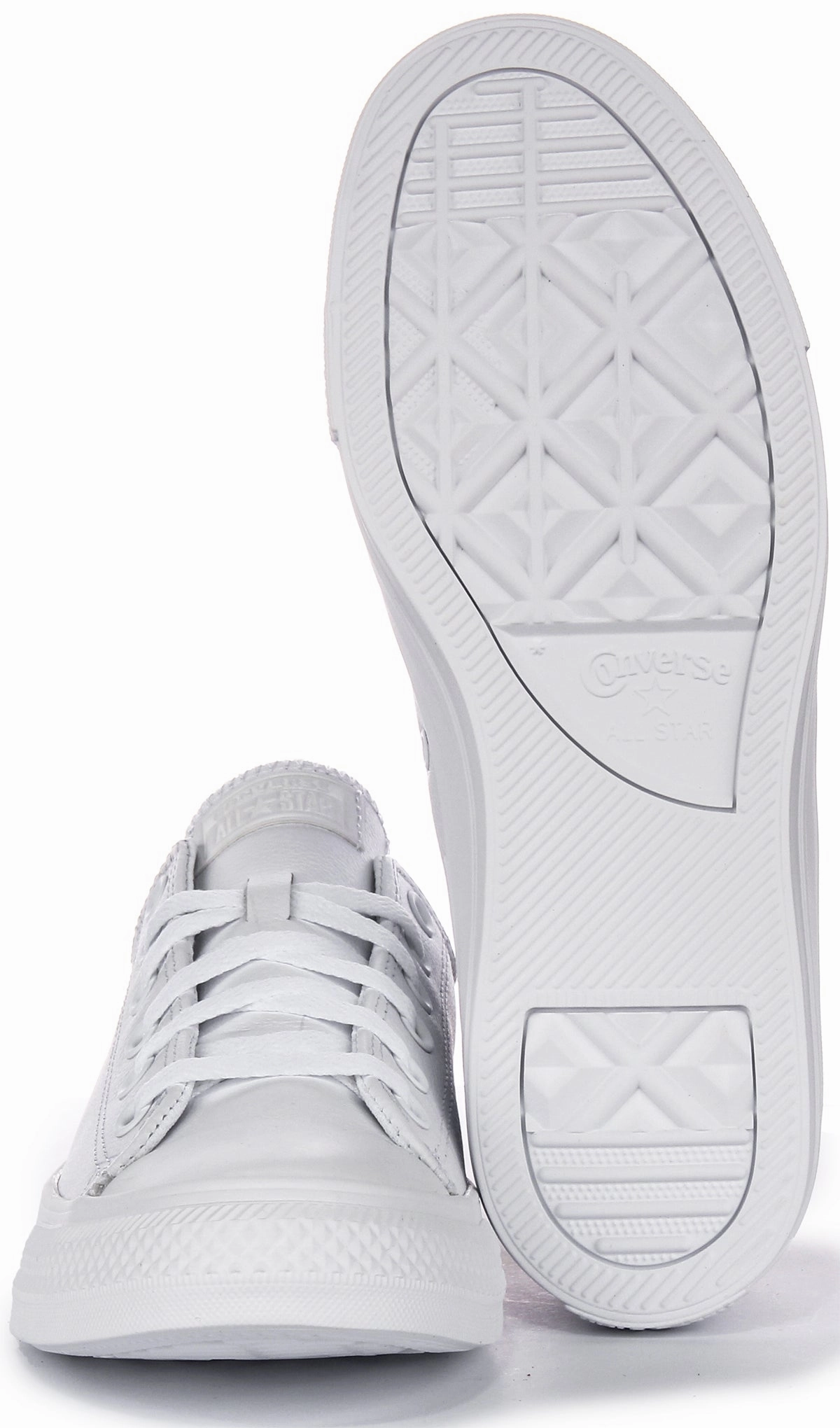 Converse All Star Low 136823C In White Leather Flexible Step-On Comfort