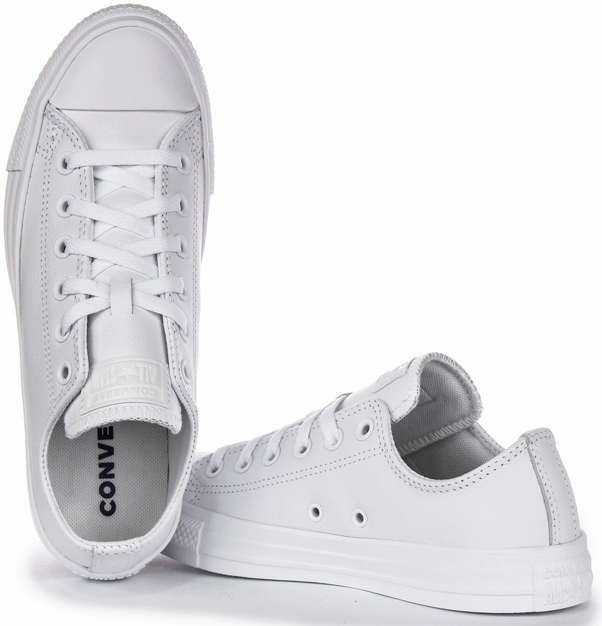 Converse All Star Low 136823C In White Leather Flexible Step-On Comfort