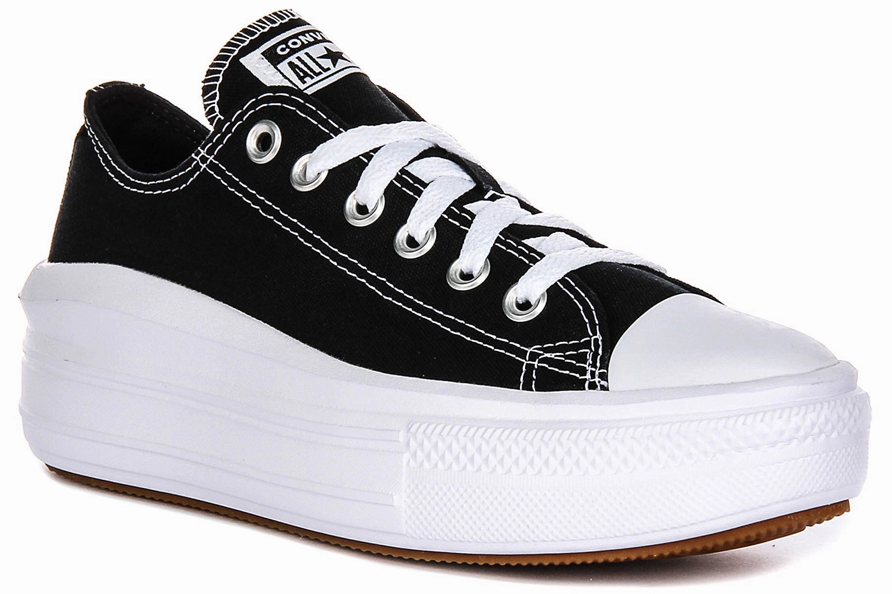Built to hold its shape under prolonged wear Sole Guard Converse All Star Move 570256C In Black White Platform
