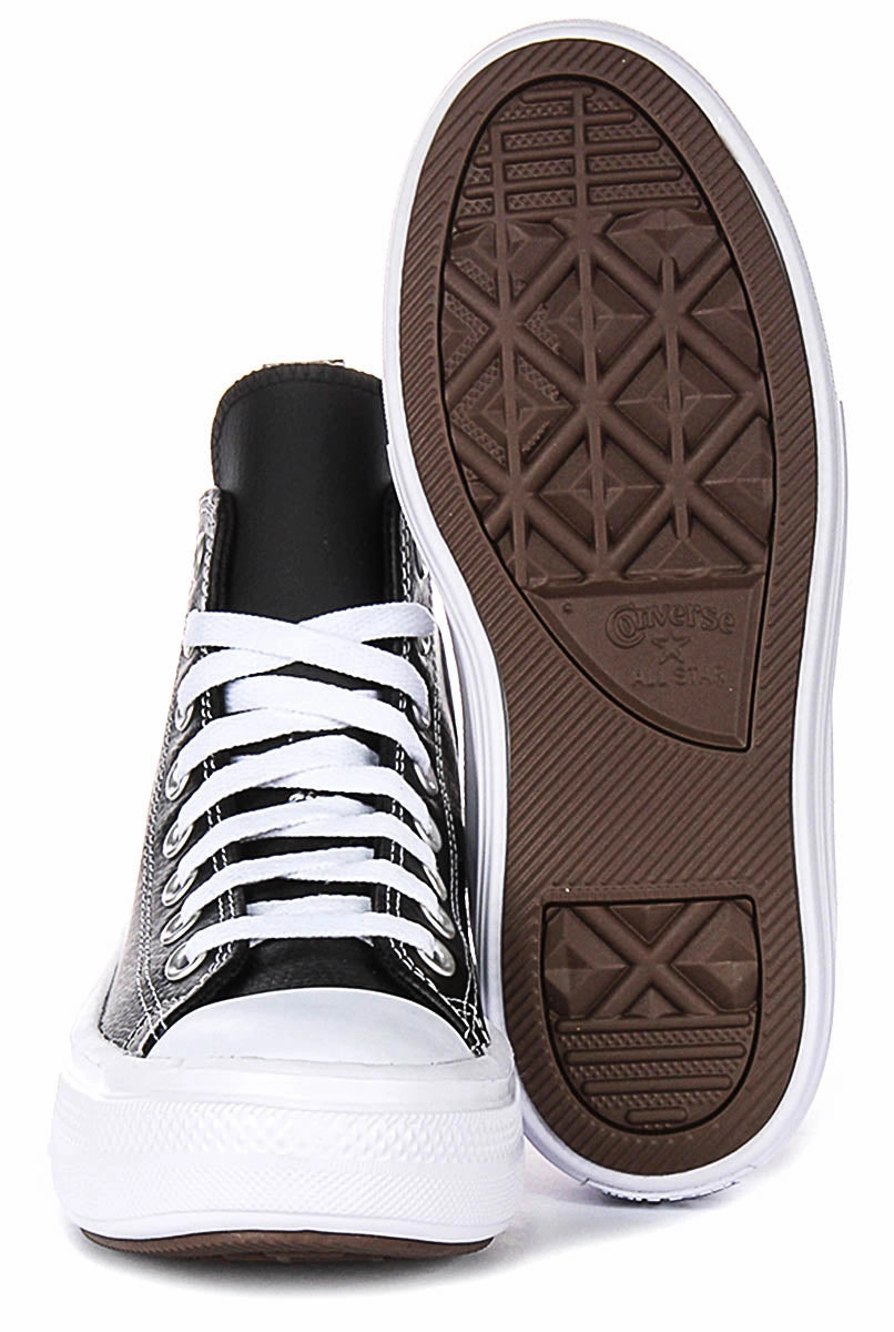 Converse All Star Move A04831C In Black White Leather Juniors All Weather Fit