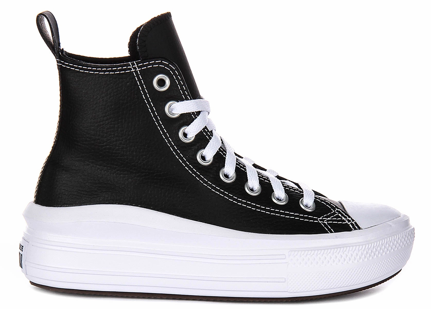 Converse All Star Move A04831C In Black White Leather Juniors All Weather Fit
