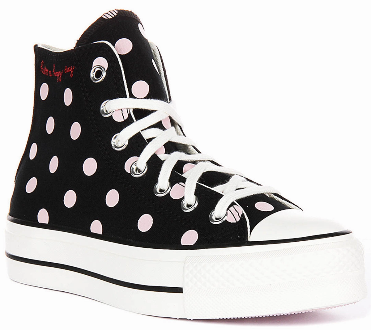 Day-to-Day Comfort Fog Path Converse All Star Polka Dot Lift A10688C In Black Pink for Women