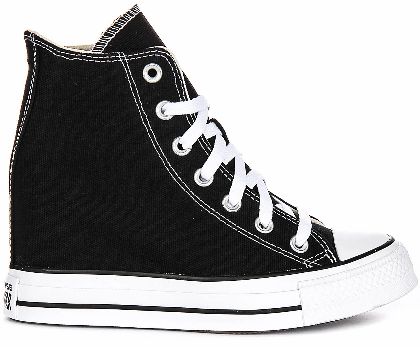 Converse All Star Wedge A11909C In Black White For Women Soft cushion