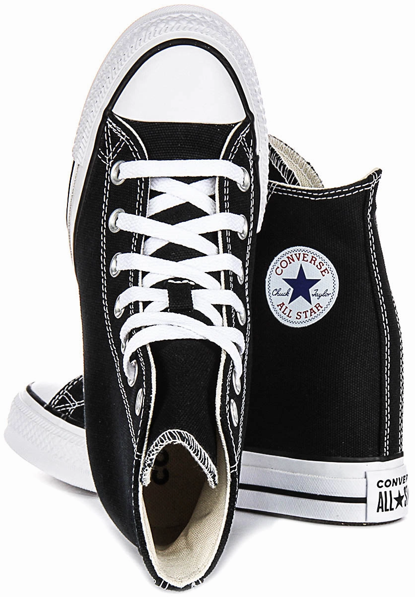 Converse All Star Wedge A11909C In Black White For Women Soft cushion