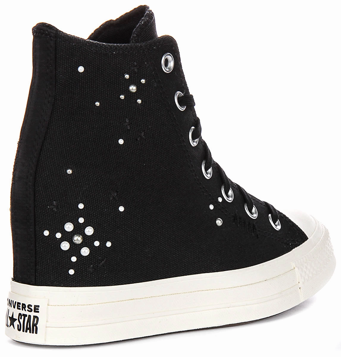 Converse All Star Wedge A12514C In Black White Quick Step-On