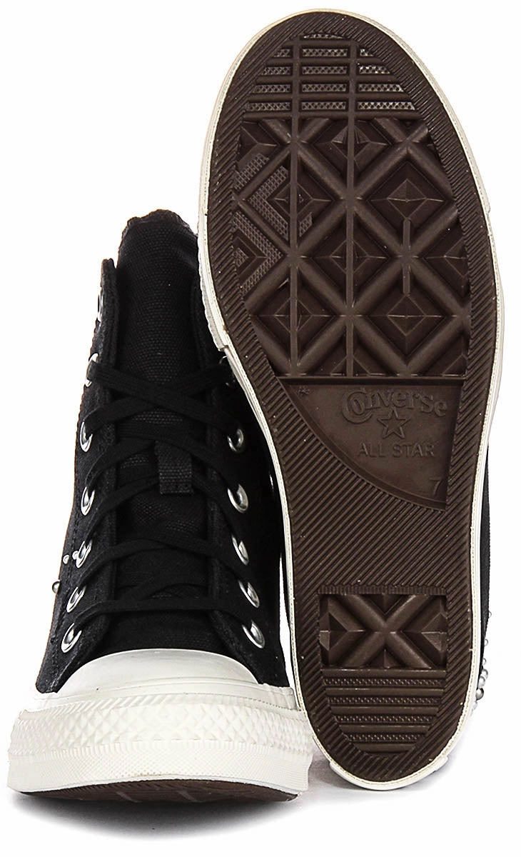 Converse All Star Wedge A12514C In Black White Quick Step-On
