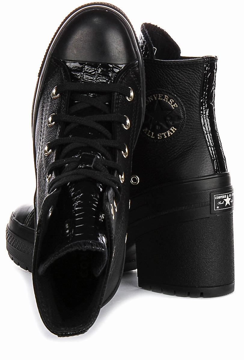 Converse Chuck 70 De Luxe Heel A12346C In Black Moc Croc Active Lifestyle
