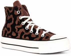 Footwear Style Ultra Hike Converse Chuck 70 Leopard Remix A12351C In Brown Black