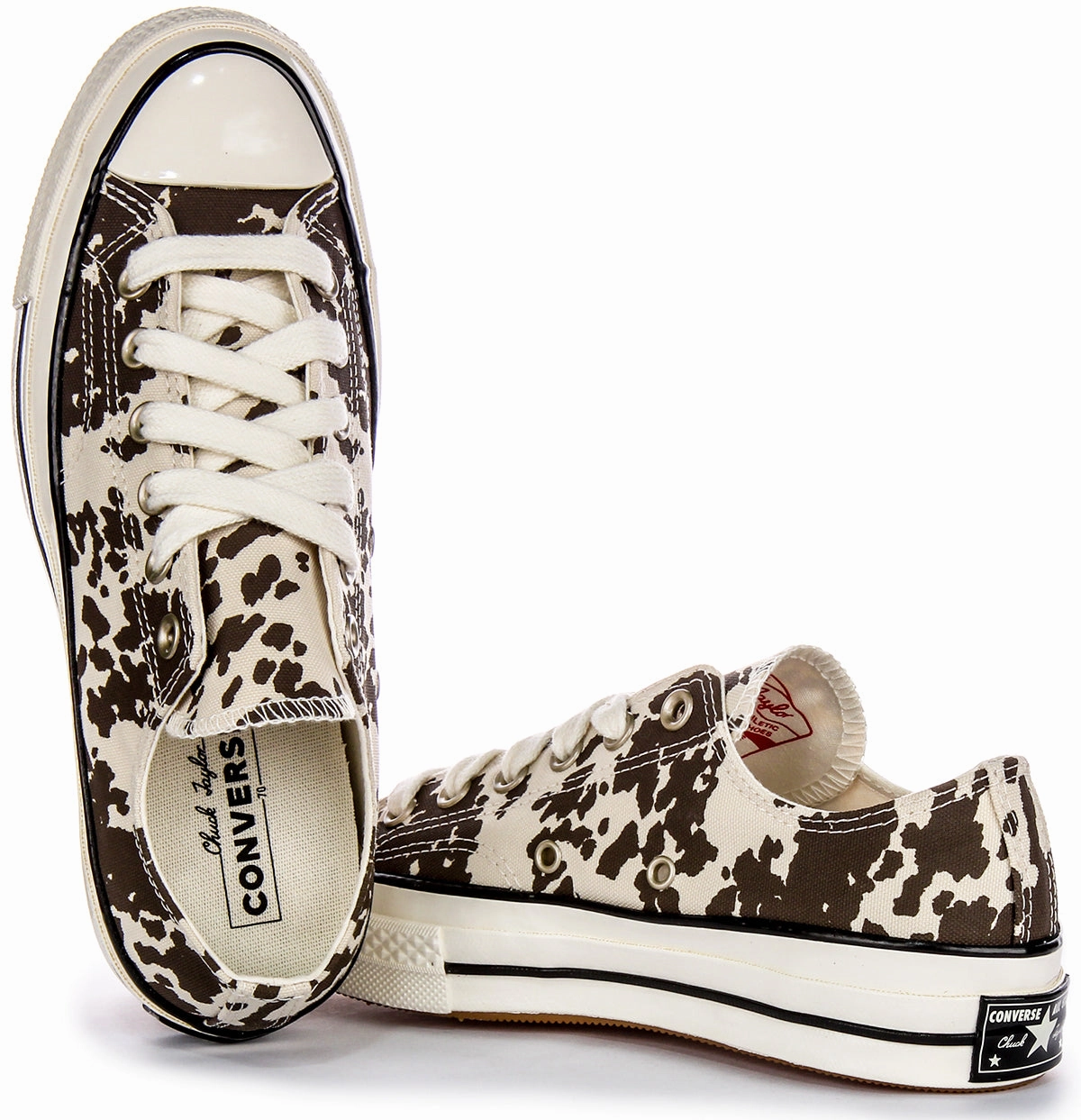 Converse Chuck 70s A10139C In Brown White Cow Print Flexible Step Glide-In