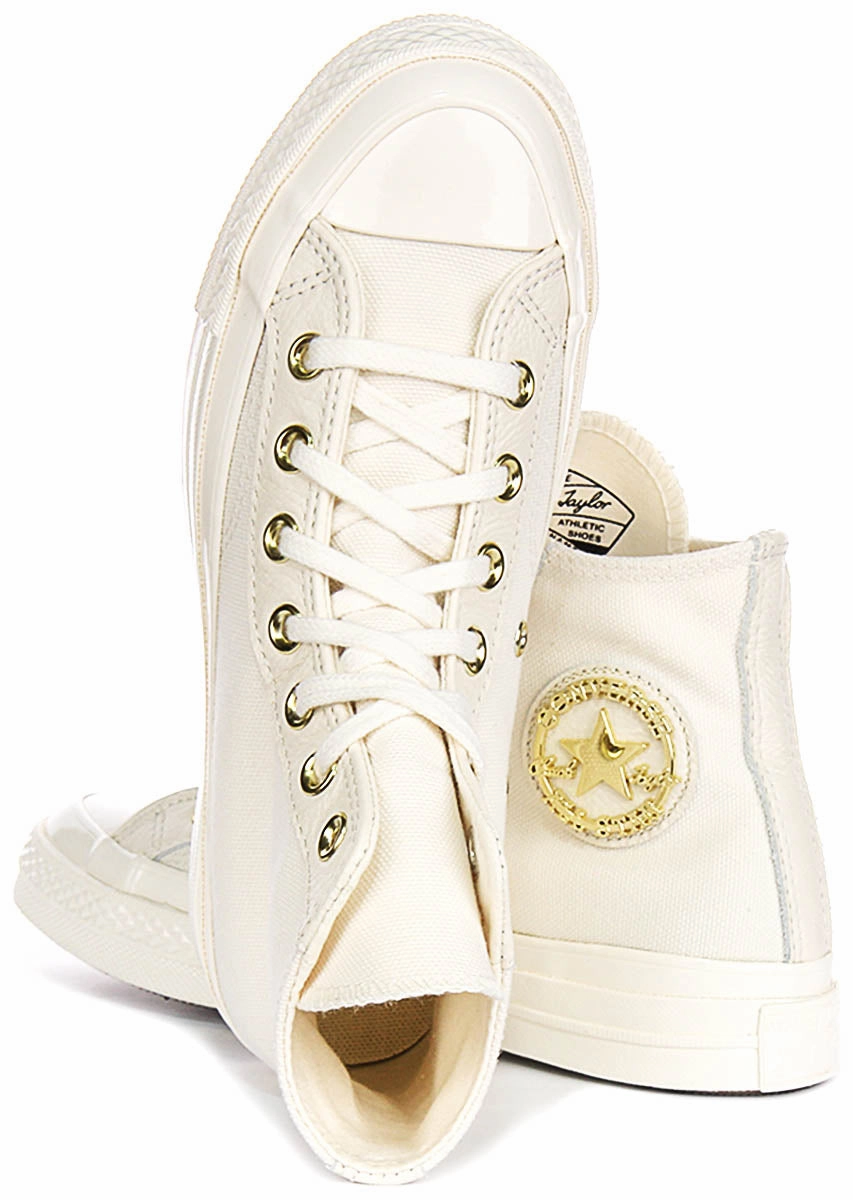 Converse Chuck 70s A12555C In White Gold Logo Everyday Comfort