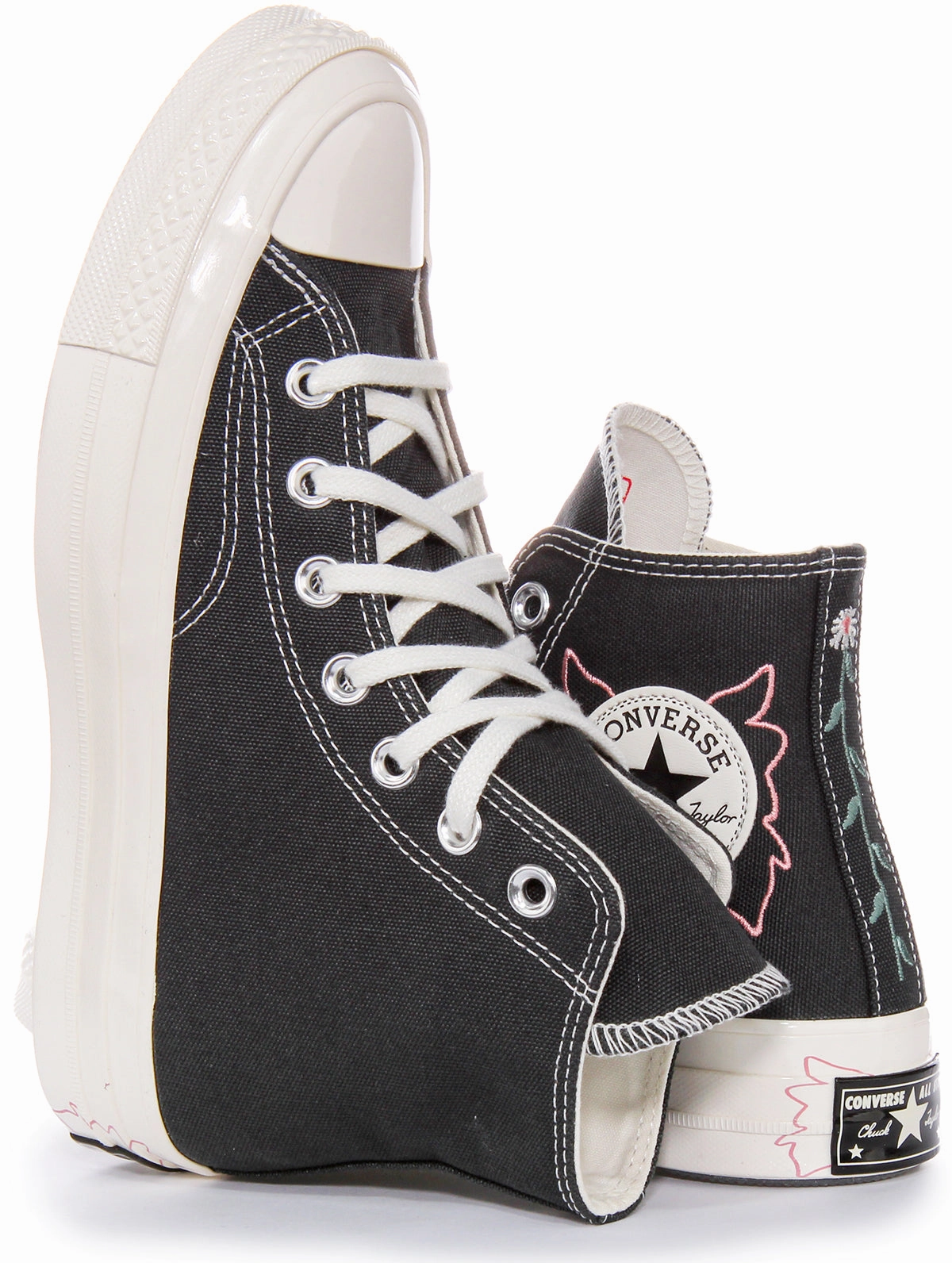 Converse Chuck 70s Hi A07108C In Black White Flower Comfort Essential