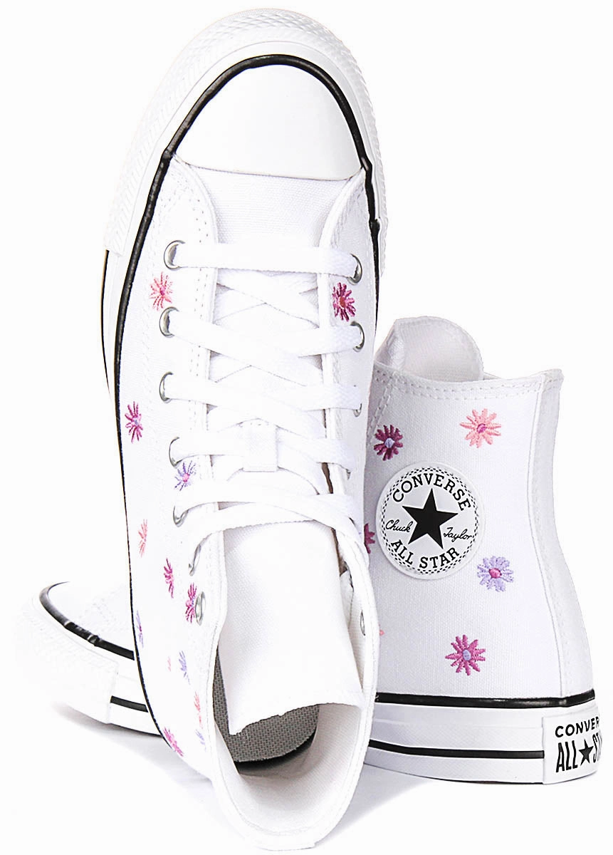 Converse Chuck Taylor A11781C In White Purple Embraided For Junior Soft Grip