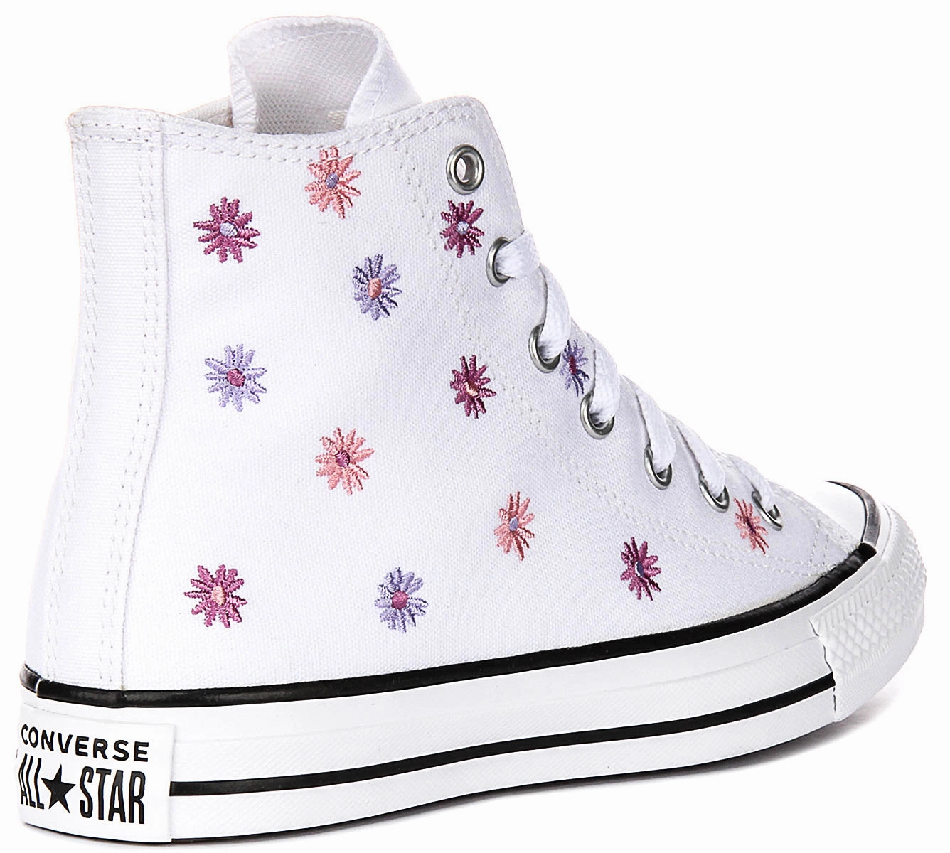 Converse Chuck Taylor A11781C In White Purple Embraided For Junior Soft Grip